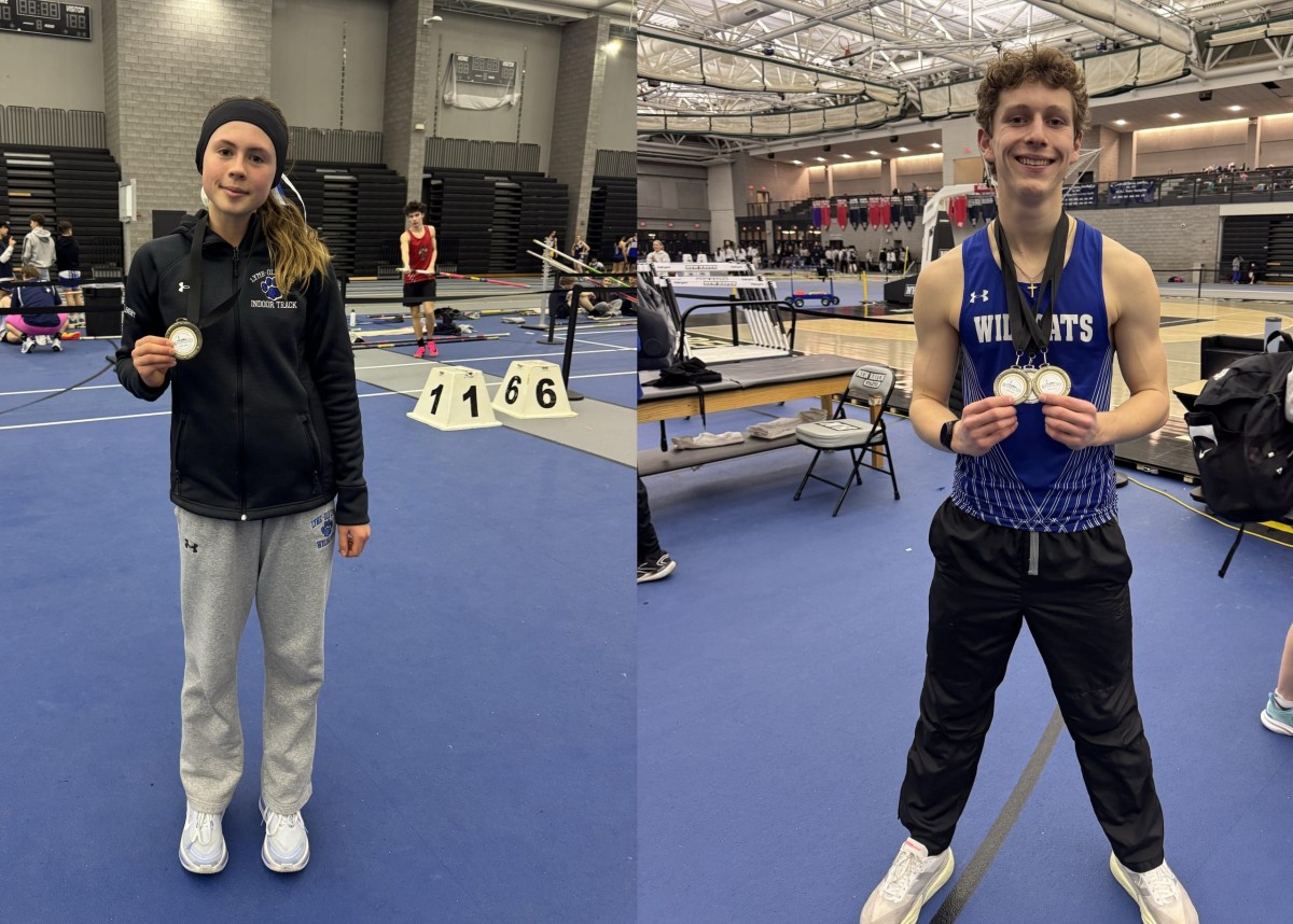 Gilbert and Ortoleva pose with their medals in separate photos.