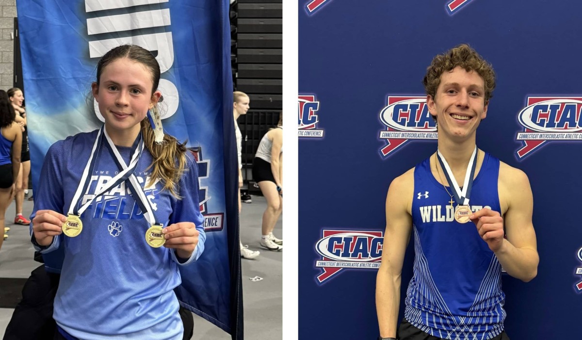 Chase Gilbert and Ryan Ortoleva pose with their medals in side-by-side photos