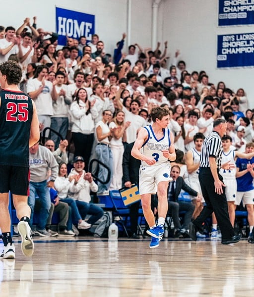 Will McKeever looks behind him in this action shot.