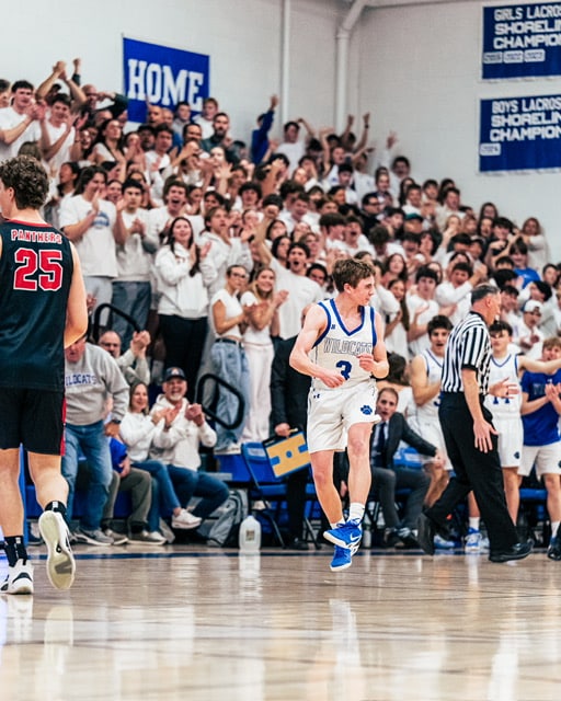 Will McKeever looks behind him in this action shot.