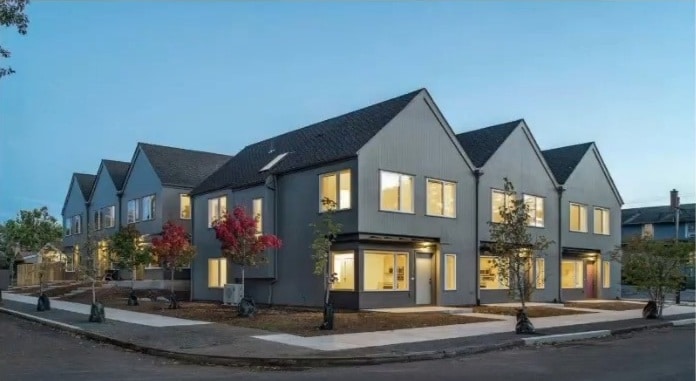 A rendering of a cluster of units in the informal proposal for a 150-unit development.