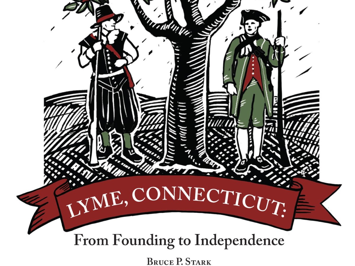 Book cover showing two revolution-era soldiers on either side of an apple tree.